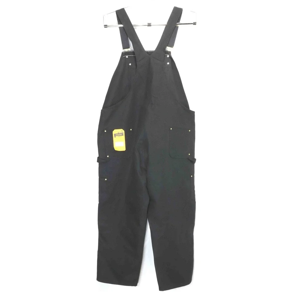 NWT Carhartt Firm Duck Black Loose Fit Zip-to-Thigh Bib Overalls Mens 50 x 30